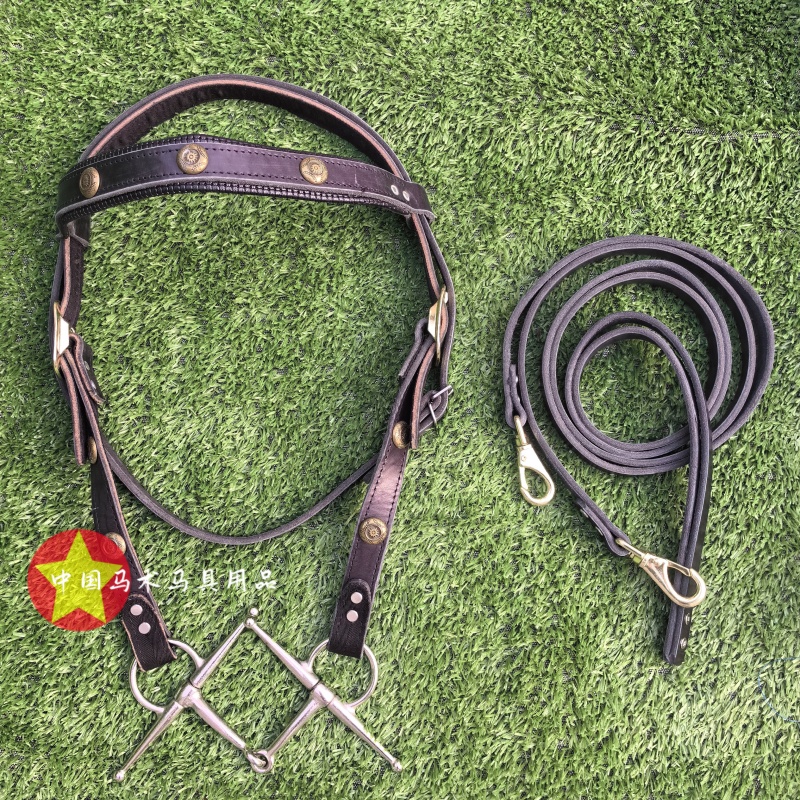 牛皮水勒骑马牛皮水勒缰绳套装