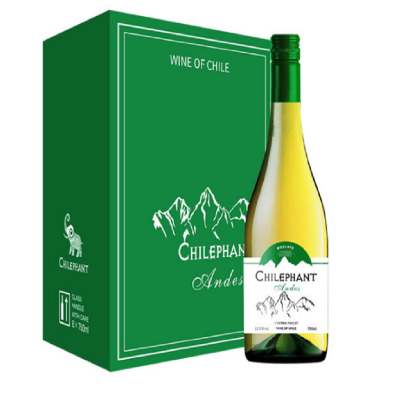 智利进口红酒  智象安第斯莫斯卡托甜白葡萄酒750ml*6整箱装