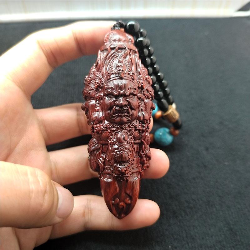 印度小叶紫檀木雕刻金刚降魔杵手把件汽车挂件文玩工艺品随身盘玩