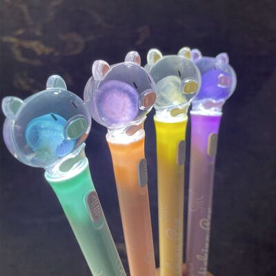 小水母笔中性笔海洋物语水母周边玩具炫酷限定带灯马卡龙色水母标