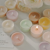 彩色圆形茶蜡香薰蜡烛ins手工闺蜜生日伴手礼香氛装 饰摆件小杯蜡