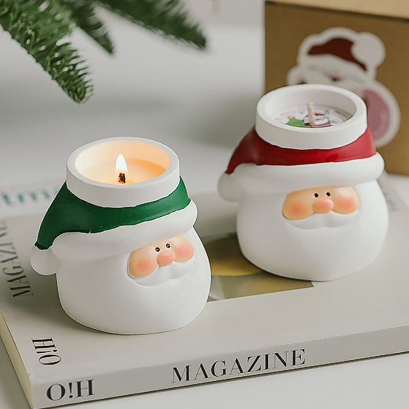 圣诞老人石膏杯蜡香薰摆件手作创意伴手礼礼物圣诞礼盒香熏蜡烛杯