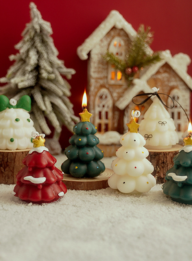 圣诞树香薰蜡烛ins风礼物香氛无烟大豆蜡仿真高级感小众节日礼物