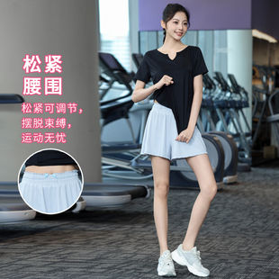 胖mm夏季薄款大码速干健身晨跑瑜伽服女运动短袖跑步宽松休闲套装