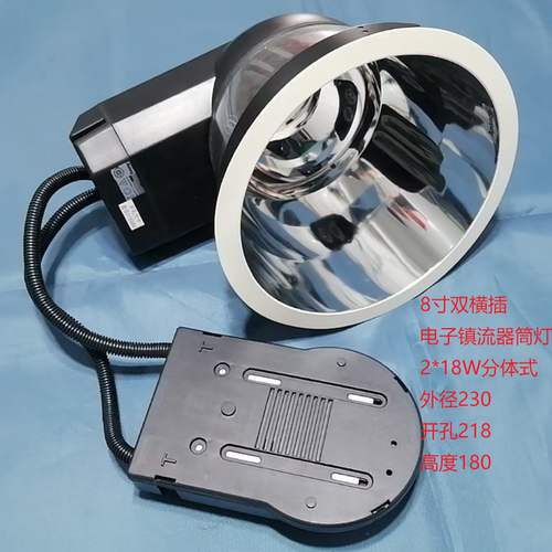 安尚8寸双横插电子镇流器筒灯2*18W外径230开孔218现货包邮