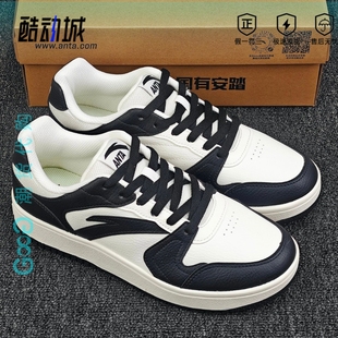 年板鞋 运动小白鞋 男夏季 复古撞色潮流男士 厚底增高休闲鞋 安踏元