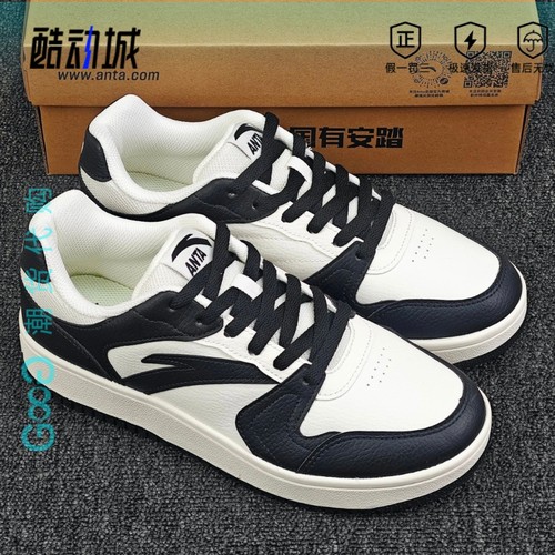 安踏元年板鞋男夏季厚底增高休闲鞋复古撞色潮流男士运动小白鞋