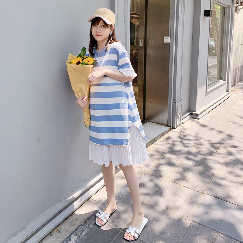 孕妇夏装连衣裙哺乳两用孕妇装裙子小清新2020年新款潮夏季孕妇裙