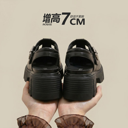 7cm增高~小个子厚底百搭沙滩凉鞋