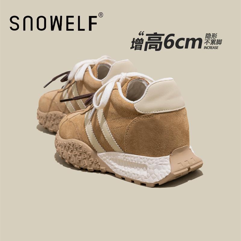 snowelf复古圆头德训鞋