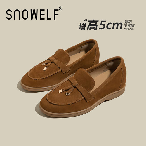 snowelf~英伦风棕色厚底乐福鞋
