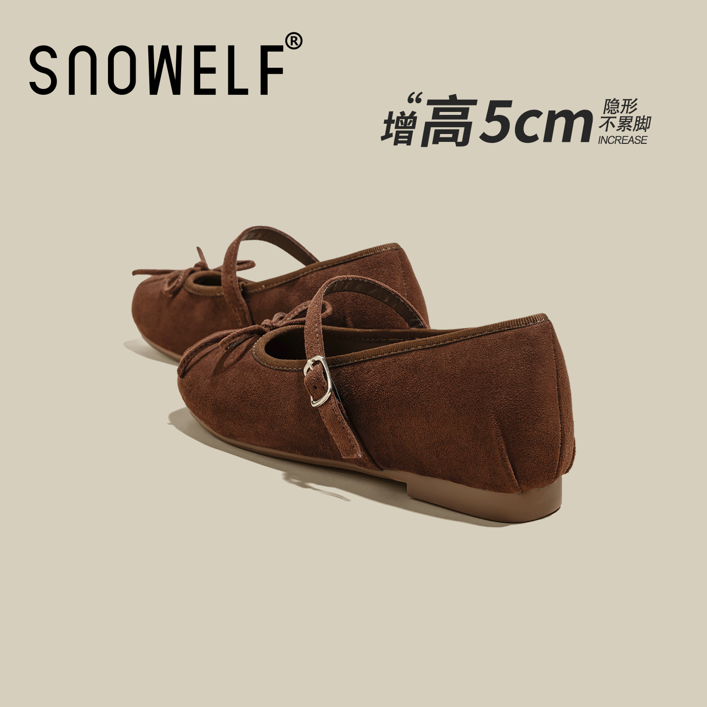 snowelf~巨好看真皮圆头平底鞋