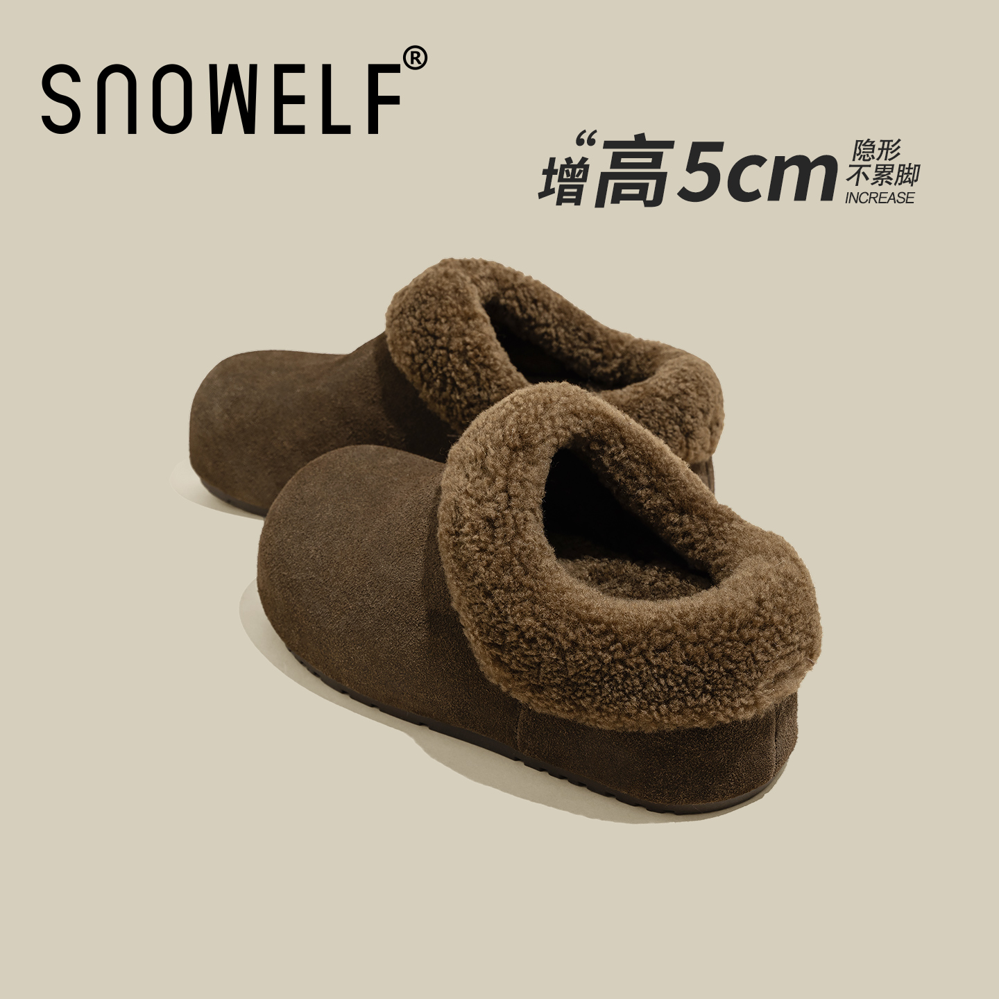 snowelf~毛毛口包头半拖鞋