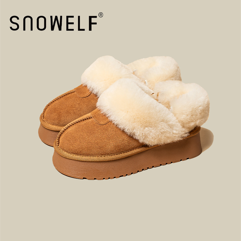 snowelf雪地靴冬季厚底羊毛