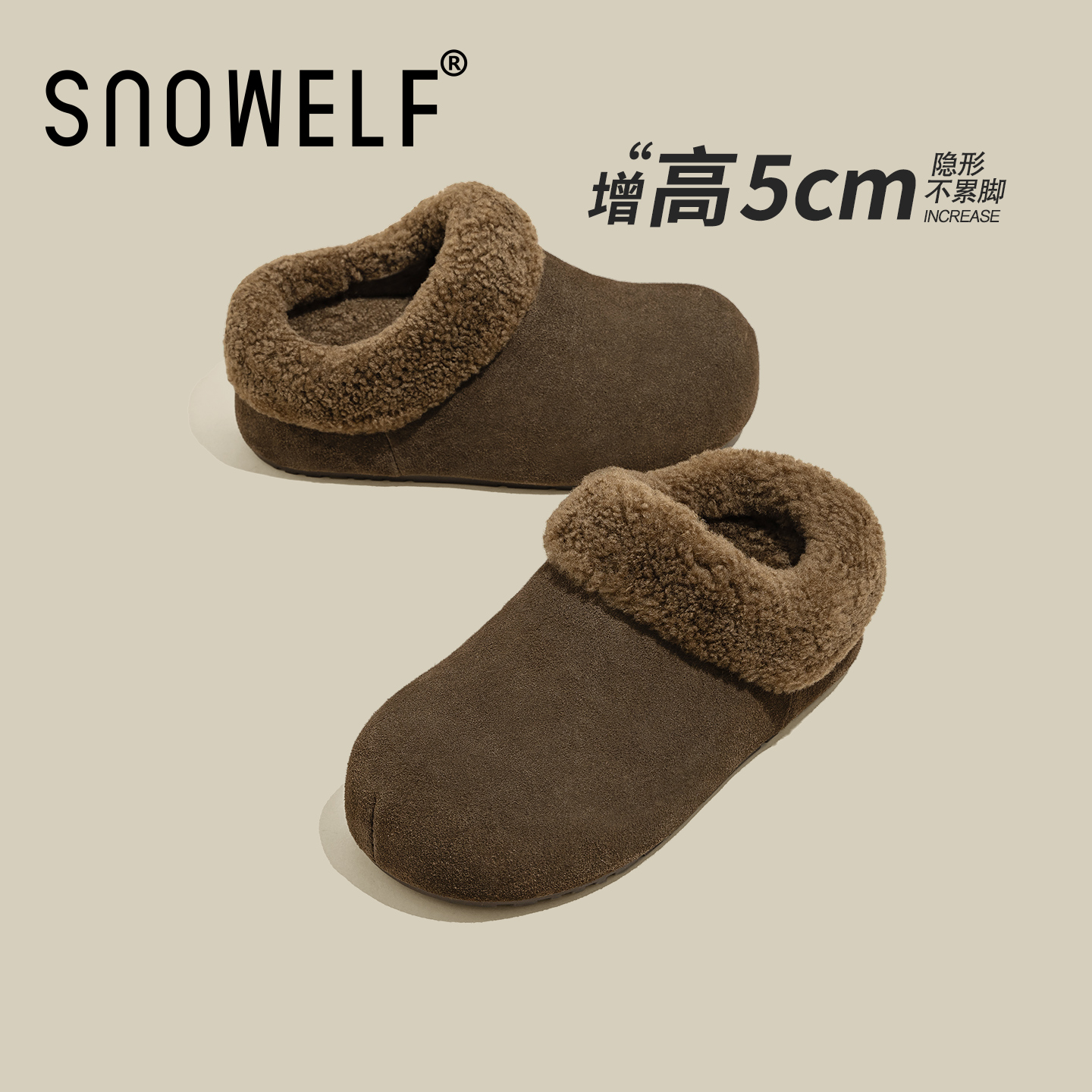 snowelf~毛毛口包头半拖鞋