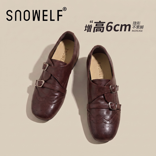 snowelf-6.0增高-软底百搭乐福鞋