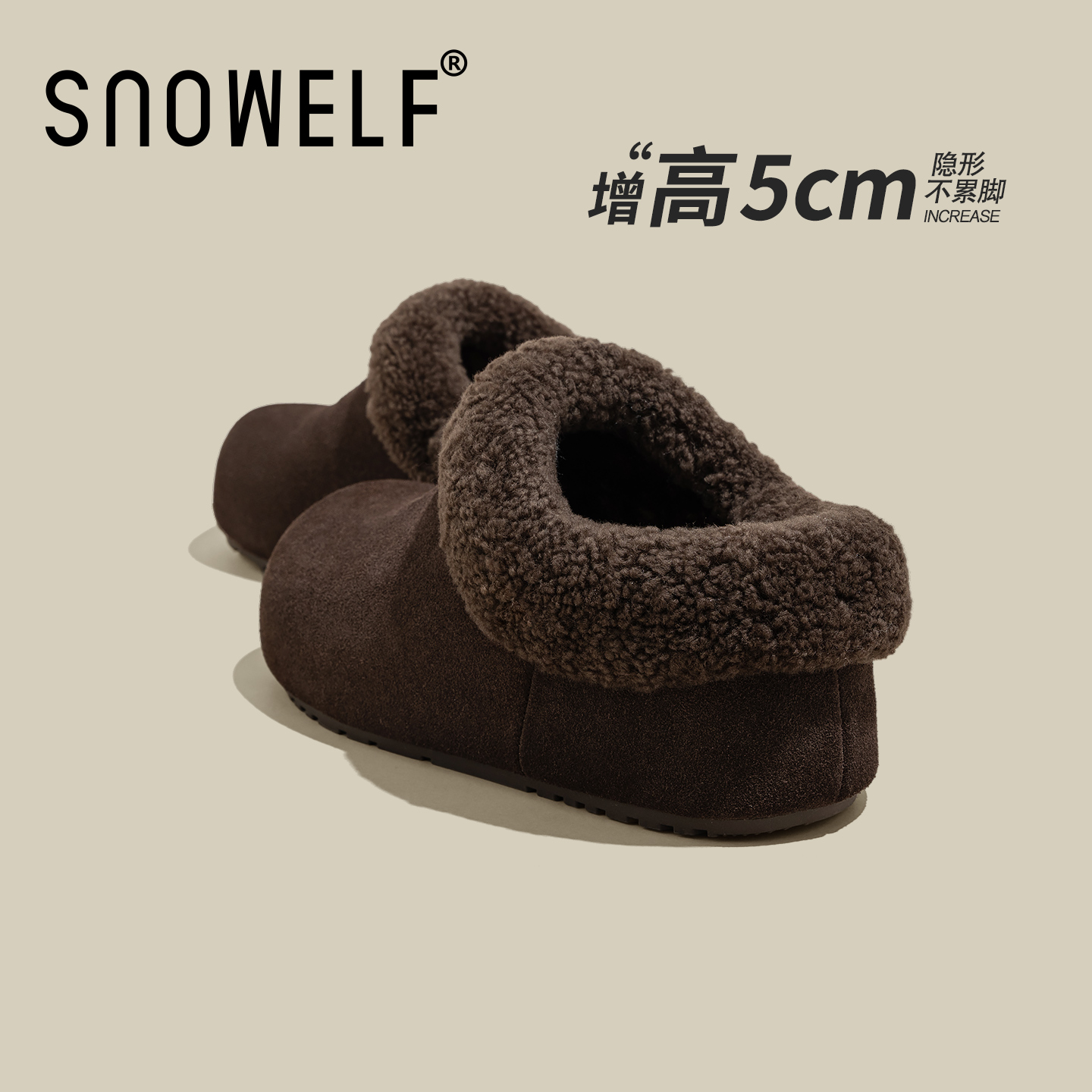 snowelf—毛毛厚底博肯拖鞋