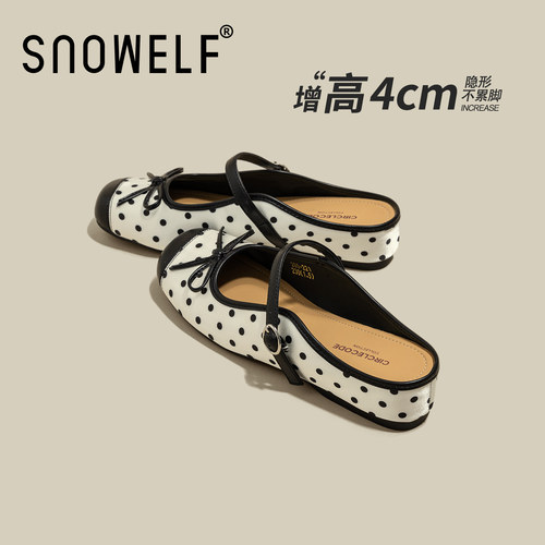 snowelf~白色波点蝴蝶结玛丽珍鞋
