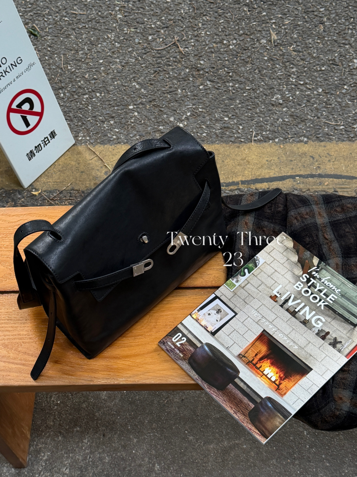 Twenty Three复古风植鞣牛皮凯莉邮差包单肩斜挎包慵懒通勤托特包