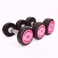 Round-headed PEV rubber-coated fixed steel dumbbells for men and women, the same style as those used in home gyms for arm, hip and leg training thumbnail 2
