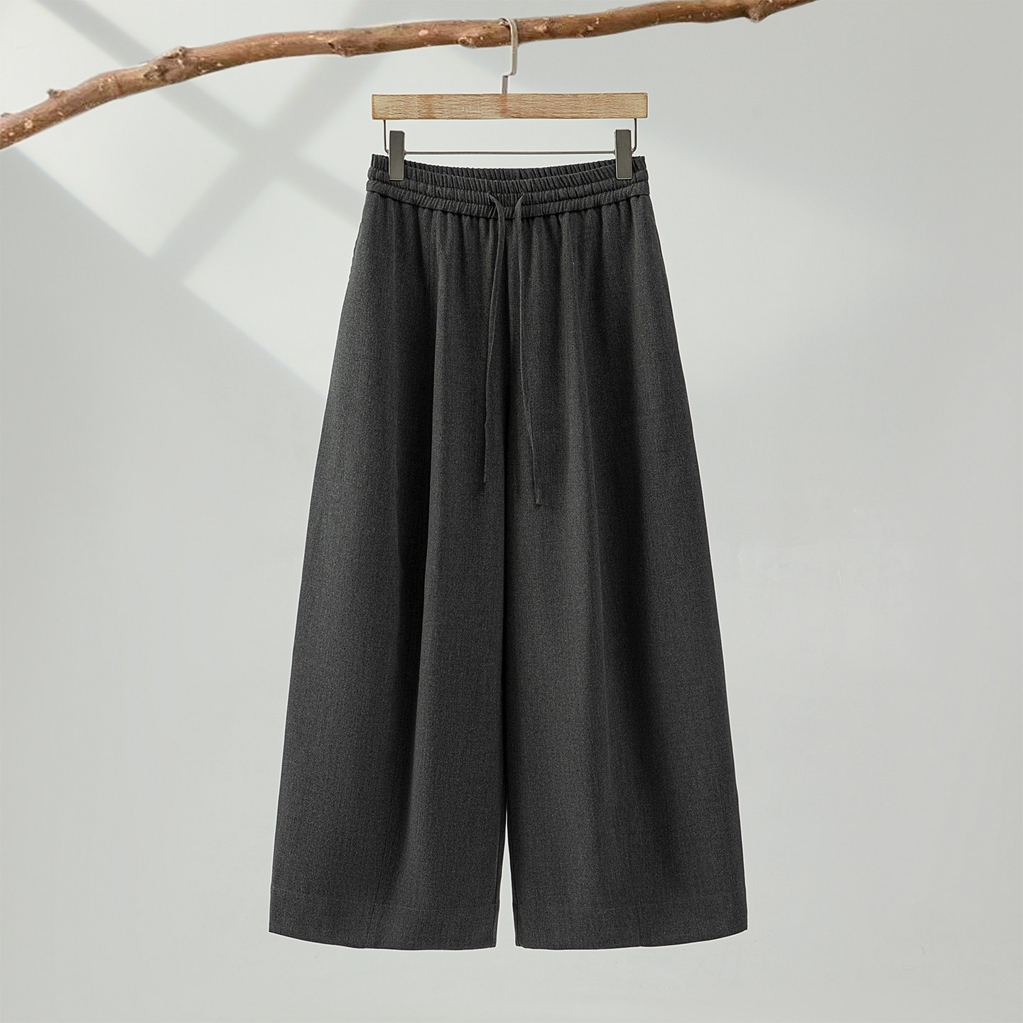 线季2026春季新款百搭阔腿裤松紧腰大版弯刀九分裤小个女士子裤子,女装/女士精品,裤子,淘宝优惠券,粉丝福利购,淘宝优惠卷