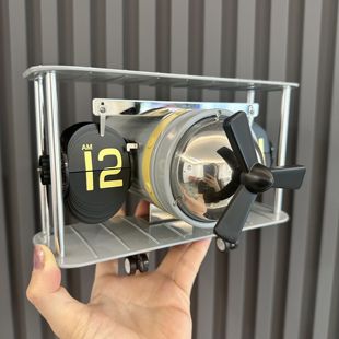 创意自动翻页钟表复古客厅摆件座钟现代简约机械时钟摆钟家装台钟