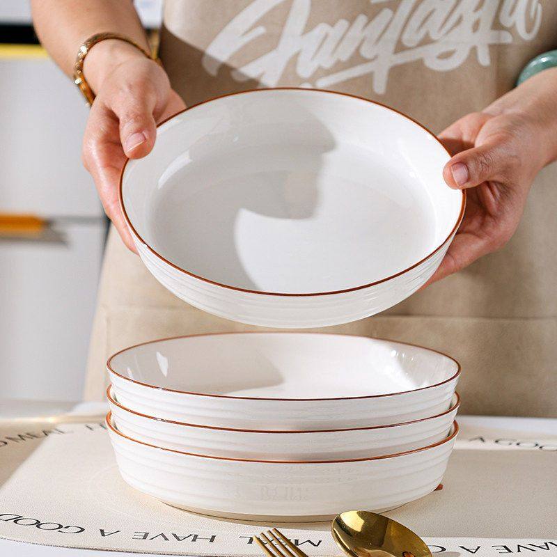 北欧风陶瓷餐具套装新品2025款加深菜盘碟子简约汤盘微波炉专用,餐饮具,盘,淘宝优惠券,粉丝福利购,淘宝优惠卷