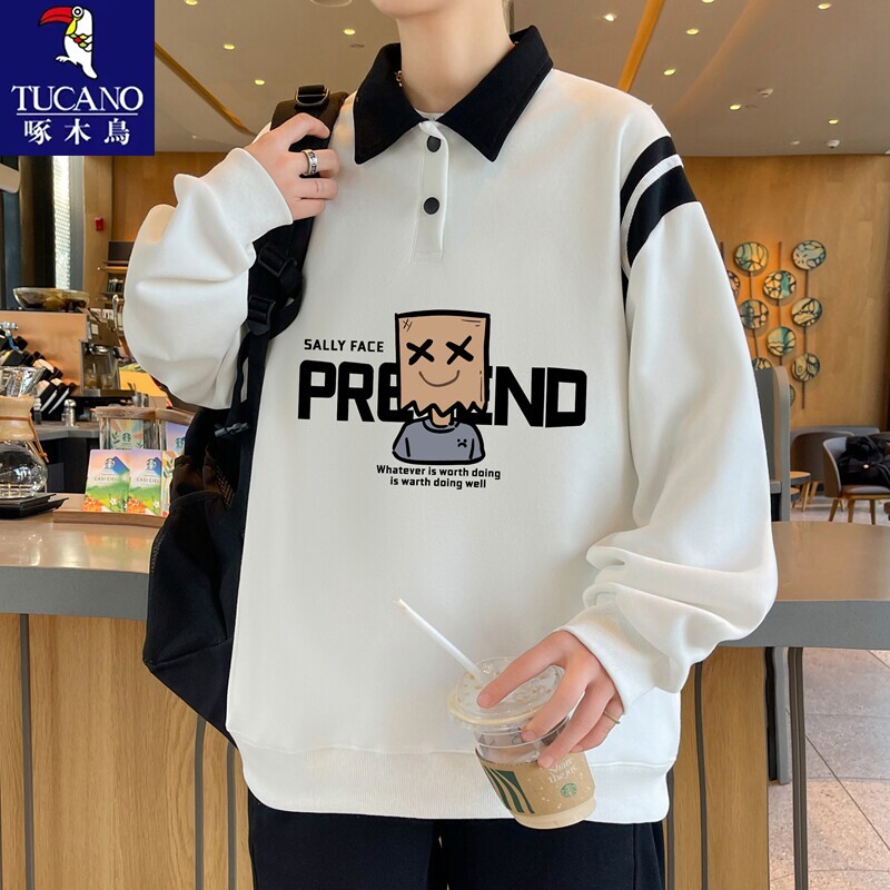 啄木鸟新款长袖T恤潮牌Polo衫男