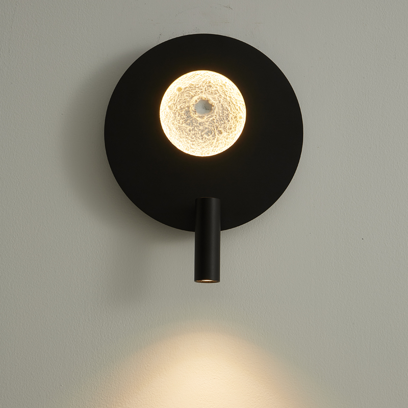 现代简约创意卧室床头壁灯可旋转阅读LED背景墙灯月亮气氛装饰灯