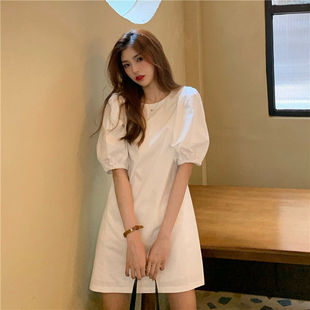 2026新款韩版大码女装chic茶歇初恋裙森系温柔风遮肚连衣裙子女夏