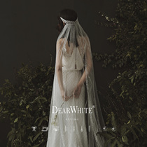 Dear white authentic cloud can simple Sen wedding dress long bridal headdress