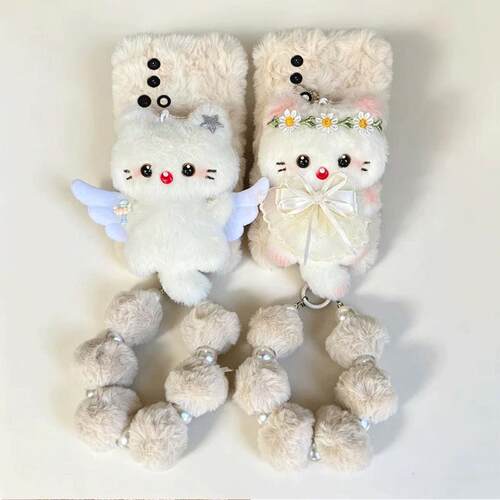 花环小猫适用华为Nova16pro手机壳Nova15pro/Nova14pro/Nova13pro手提Nova12pro毛绒Nova11pro可爱Nova10pro