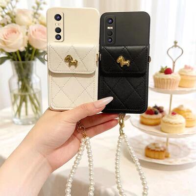 适用vivoY500pro手机壳Y300pro/Y200i/Y100斜跨Y78+卡包Y77e挂绳Y76s女Y73s带挂绳Y70s全包Y5s保护套 V2516A