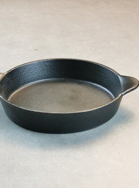 迷你日式双耳铸铁烧烤盘商用餐厅牛排铁板烧盘家用小小锅生铁盘