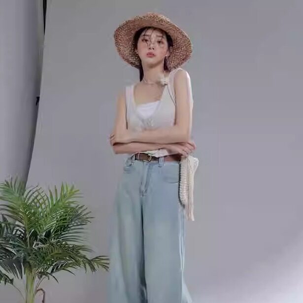 RMHHY甜酷低腰喇叭牛仔裤女