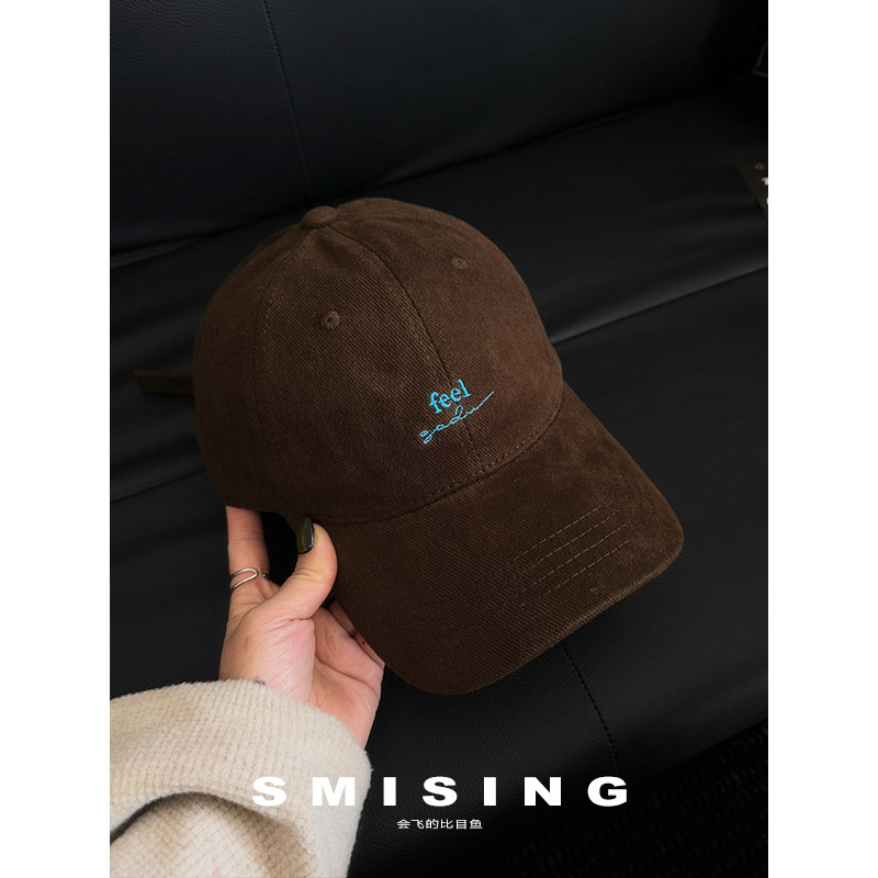 韩系2026新款字母刺绣磨毛软顶棒球帽女春秋季时尚简约百搭鸭舌帽
