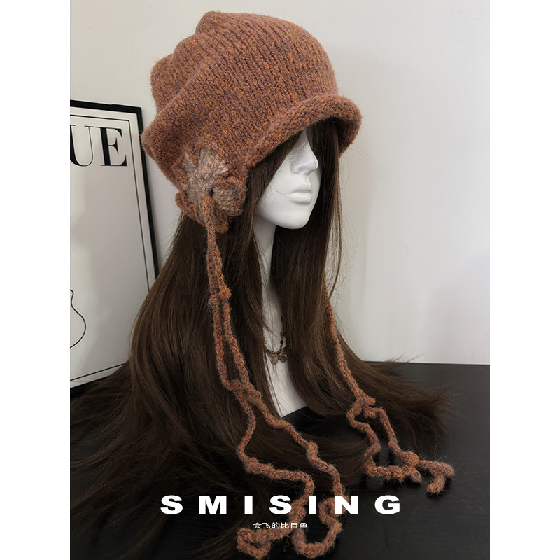 2025新款韩系复古慵懒感手工钩花包头帽女秋冬保暖防寒护耳针织帽,服饰配件/皮带/帽子/围巾,帽子,淘宝优惠券,粉丝福利购,淘宝优惠卷
