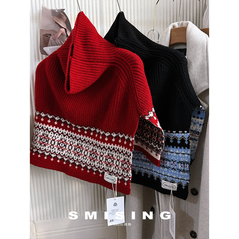 韩系费尔岛复古提花高领围脖女秋冬新款时尚日常通勤外搭叠穿披肩,服饰配件/皮带/帽子/围巾,围巾/丝巾/披肩,淘宝优惠券,粉丝福利购,淘宝优惠卷