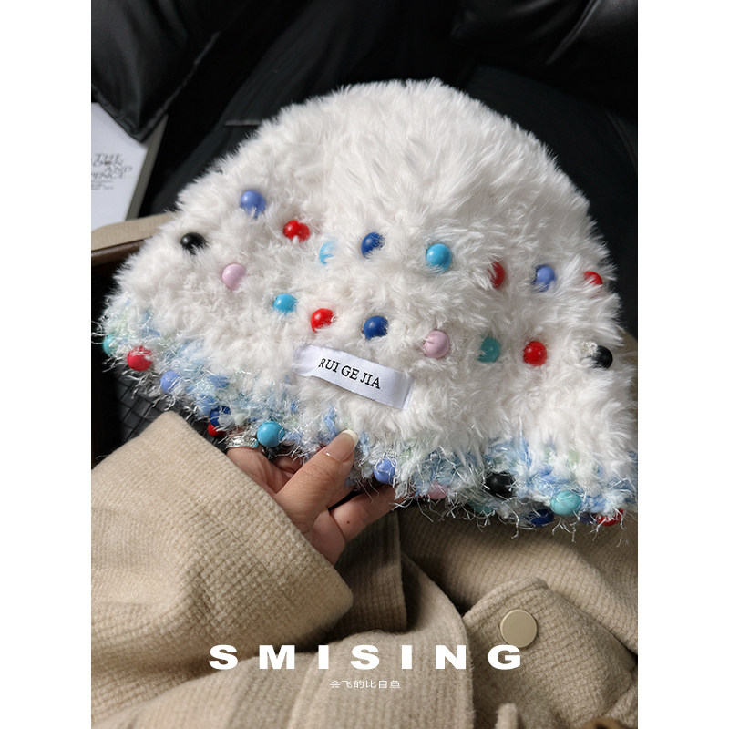 韩系彩色珠子混彩毛绒针织帽女秋冬季新款时尚加厚保暖百搭包头帽,服饰配件/皮带/帽子/围巾,帽子,淘宝优惠券,粉丝福利购,淘宝优惠卷