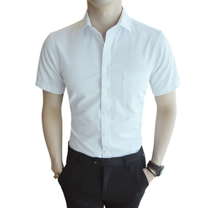 可代发商务衬衫男士短袖斜纹职业工装衬衣工作服免烫1301-D83-P28图片