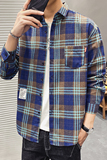 2024新款港风格子衬衫男长袖休闲衬衣青年帅气寸衫1301-CS120-P26，男装衬衫，星座1301