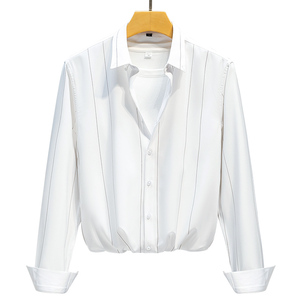 韩版男士条纹衬衫长袖潮流修身青年帅气衬衣备货足1301-CS161-P30图片