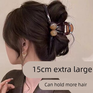 15cm巨大号抓夹女2025高级感珍珠鲨鱼夹子后脑勺发量多超大号发夹