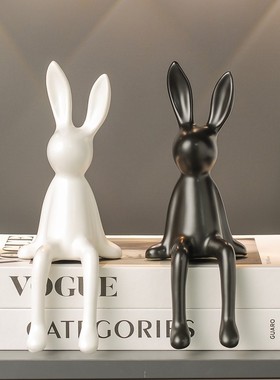 酒柜电视柜台面摆件轻奢高档情绪稳定神器客厅坐姿兔装饰品高级感