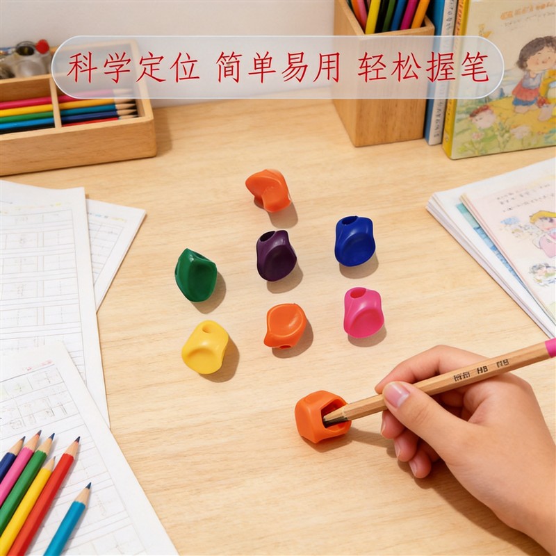 儿童正姿握笔器TPE铅笔笔帽矫正坐姿文具配件开学季防近视