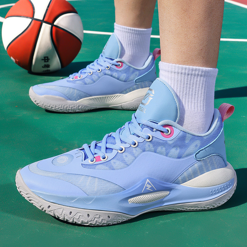 里弗斯2代篮球鞋男女学生通用低帮透气减震厚底气垫运动鞋蓝色