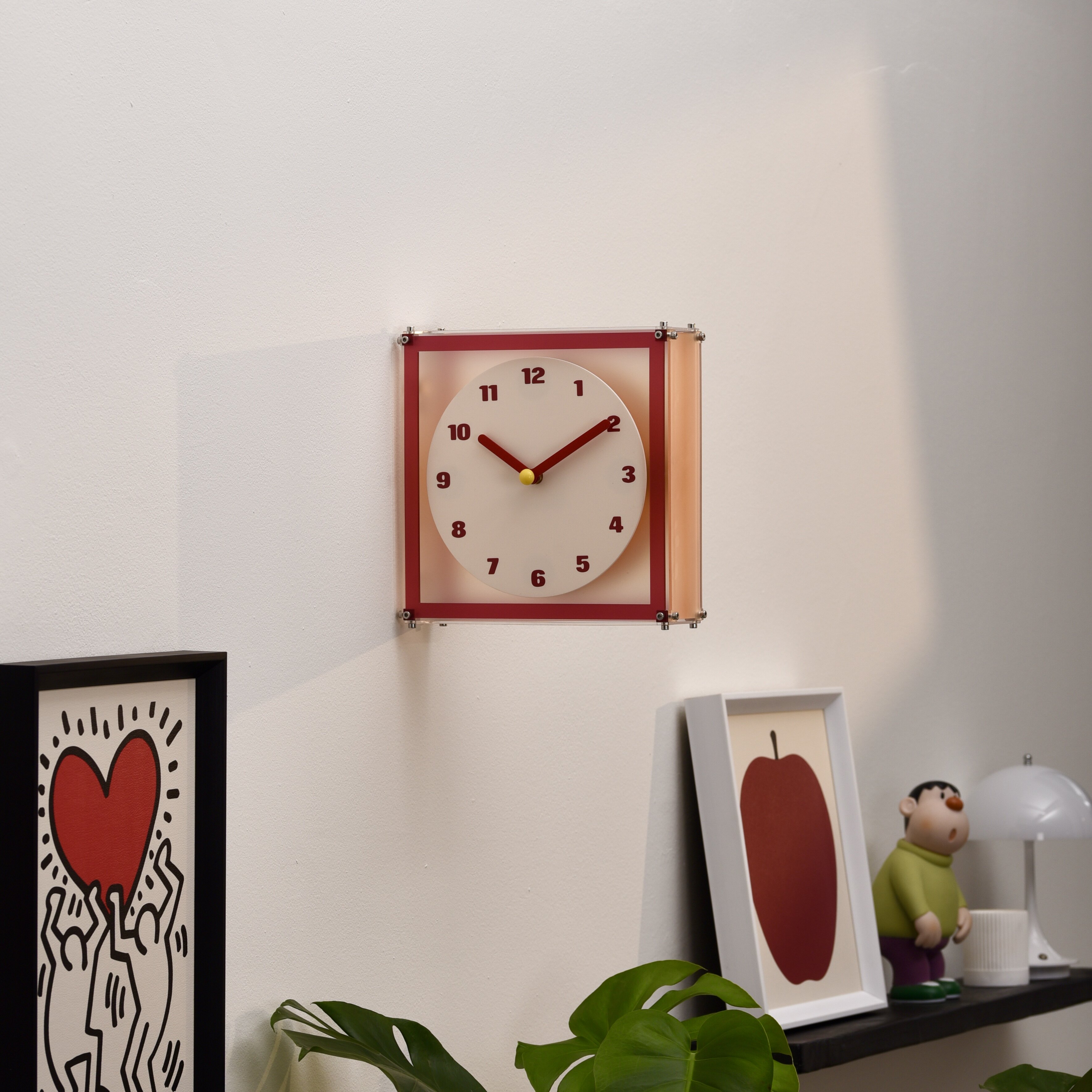 家用创意双面挂钟方形墙转角时钟客厅拐角钟表挂墙2026新款高级感