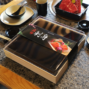 寿司打包盒日料刺身拼盘盒子一次性木质便当盒餐盒外卖果切包装 盒