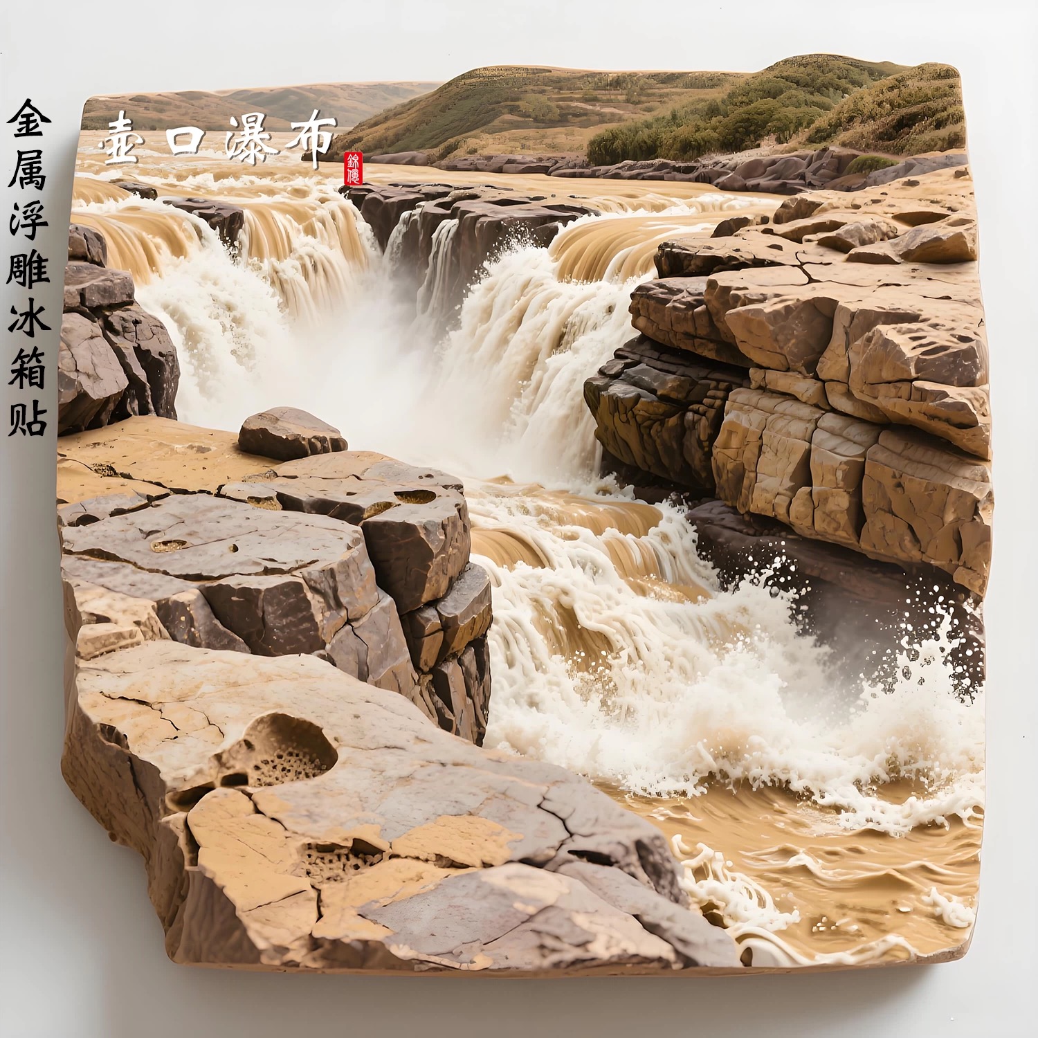 山西壶口瀑布金属冰箱贴伴手礼物