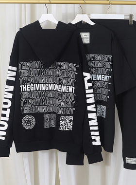 TGM 新款女装三件套宽松套头连帽卫衣+短袖T恤打底裤跨境时尚潮牌